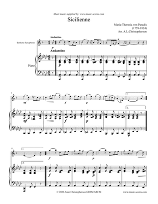 Paradies: Sicilienne - Baritone Sax and Piano