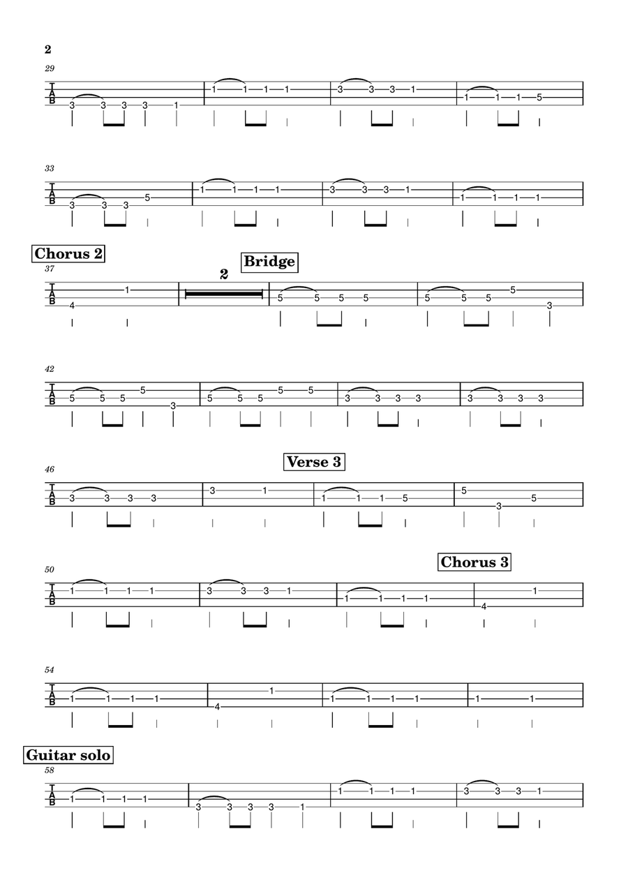 Love Hurts Guitar Tablature scores gallery preview page 2