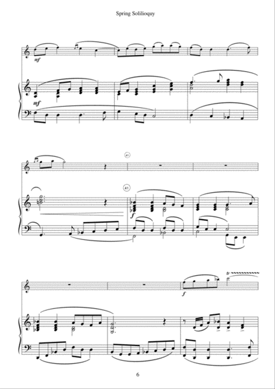 Spring Solilioquy - Violin Violin Solo scores gallery preview page 6