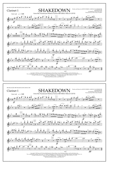 Shakedown - Clarinet 1