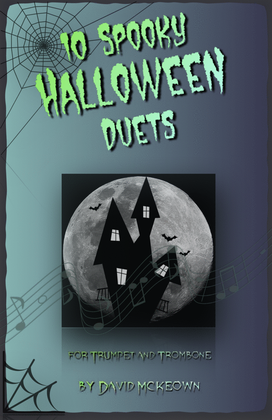 Book cover for 10 Spooky Halloween Duets for Trumpet and Trombone