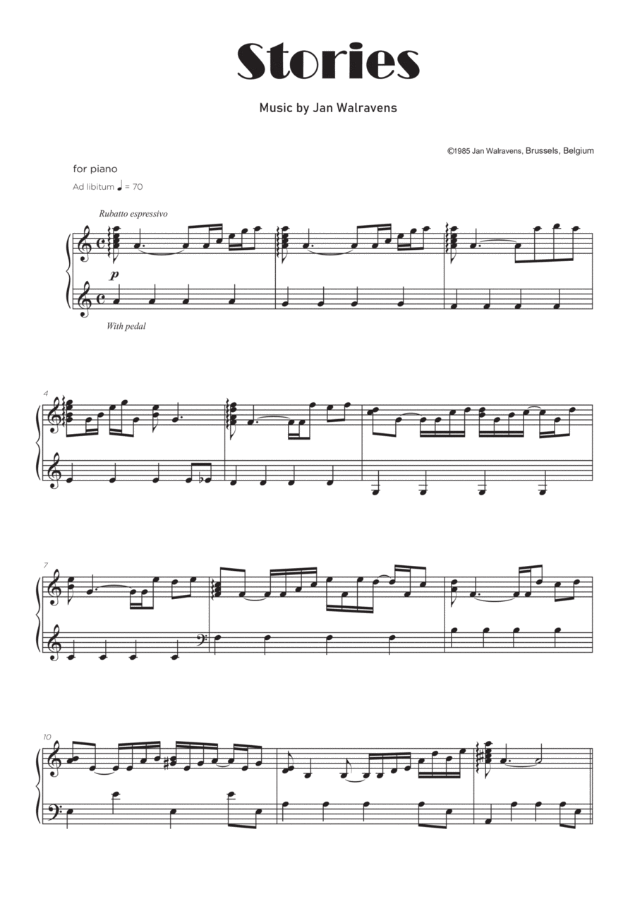 Stories Stories Piano scores gallery preview page 1