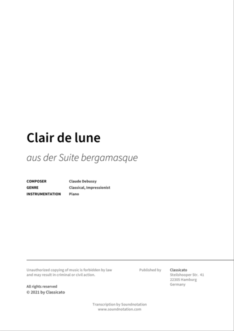 Clair de lune Clair de lune Piano scores gallery preview page 2
