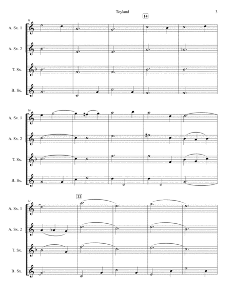 Toyland for Saxophone Quartet (SATB or AATB) image number null