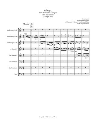 Allegro (from "Sonata for Trumpet") (Bb) (Brass Octet - 3 Trp, 2 Hrn, 2 Trb, 1 Tuba) (Trumpet lead)