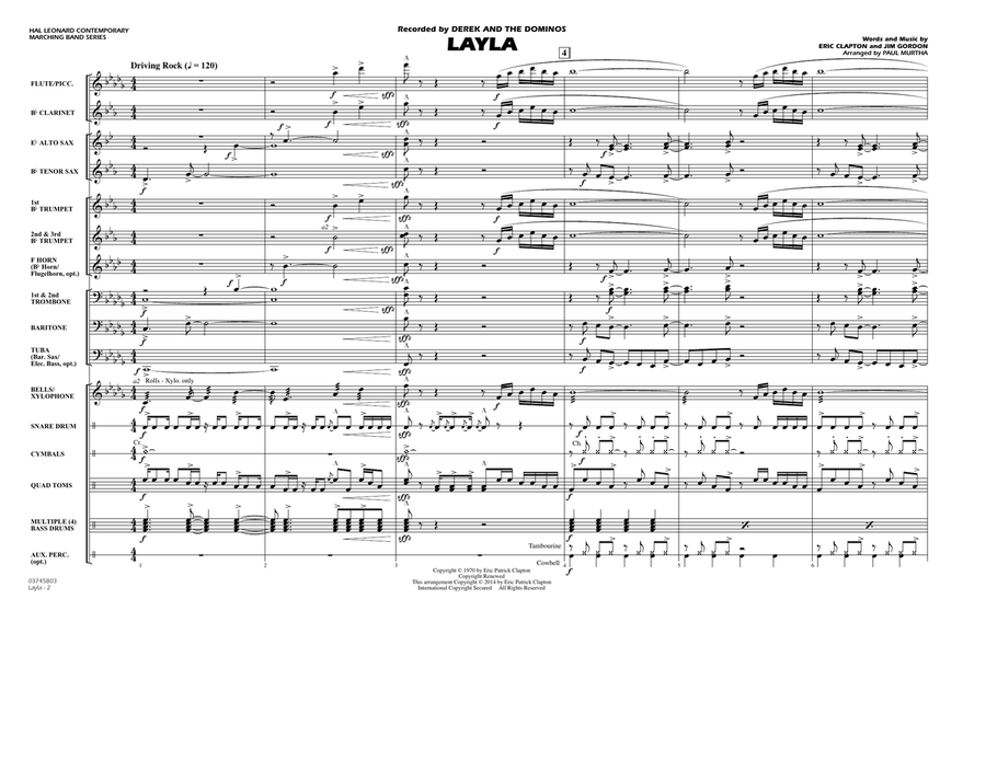 Layla - Conductor Score (Full Score) Marching Band scores gallery preview page 2