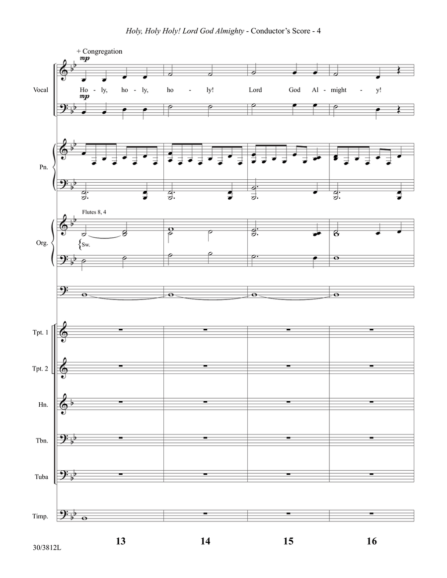 Holy, Holy, Holy! Lord God Almighty - Downloadable Brass and Timpani Score/Part Horn scores gallery preview page 6