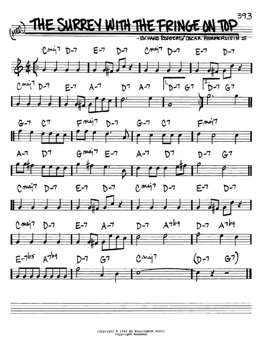 The Surrey With The Fringe On Top (from Oklahoma!) B-Flat Instrument scores gallery preview page 1