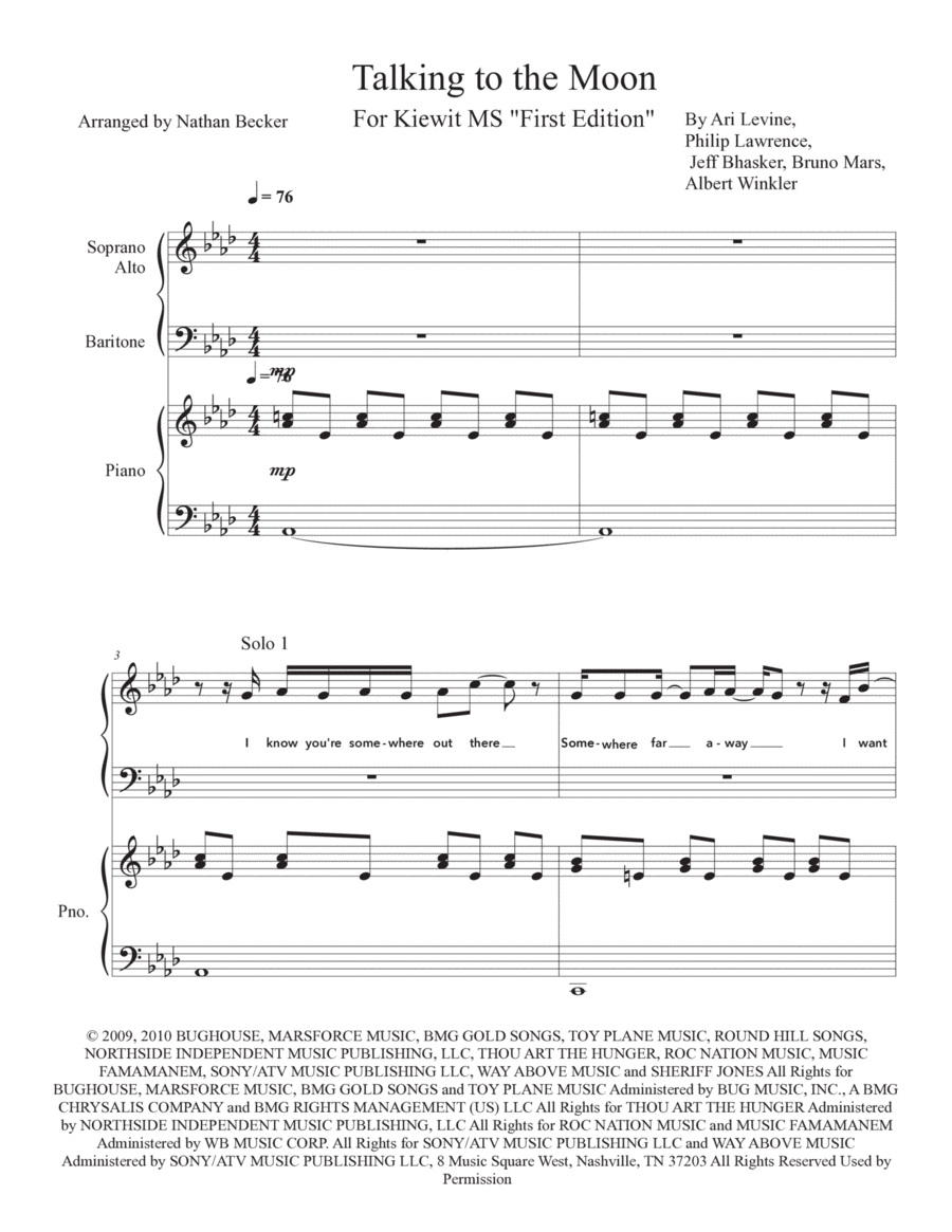 Talking To The Moon 3-Part scores gallery preview page 1