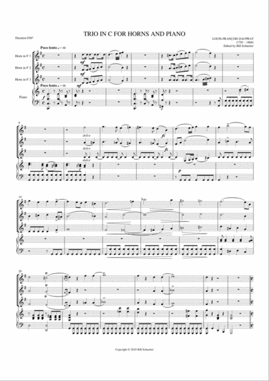Trio for Horns Brass Trio scores gallery preview page 1