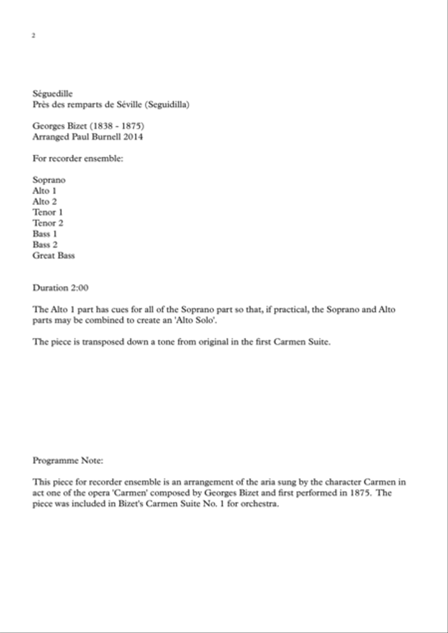 Séguedille Recorder scores gallery preview page 2