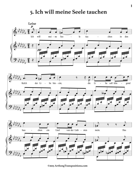 SCHUMANN: Ich will meine Seele tauchen, Op. 48 no. 5 (transposed to A-flat minor)