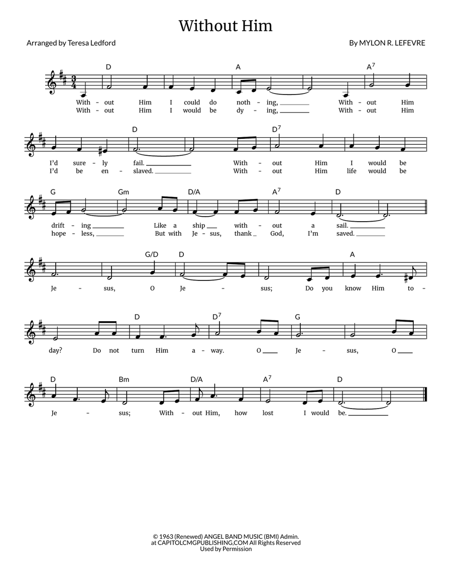 Without Him Without Him Piano scores gallery preview page 1