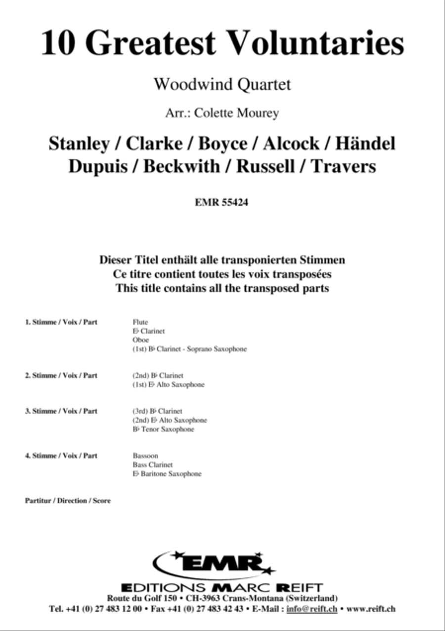10 Greatest Voluntaries Woodwind Quartet scores gallery preview page 2