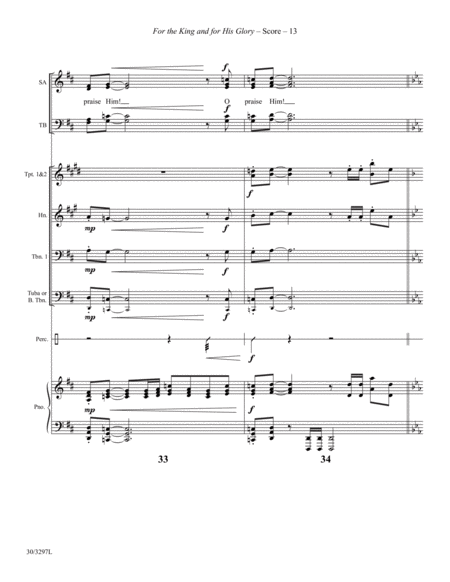 For the King and for His Glory - Brass and Percussion Score and Parts image number null