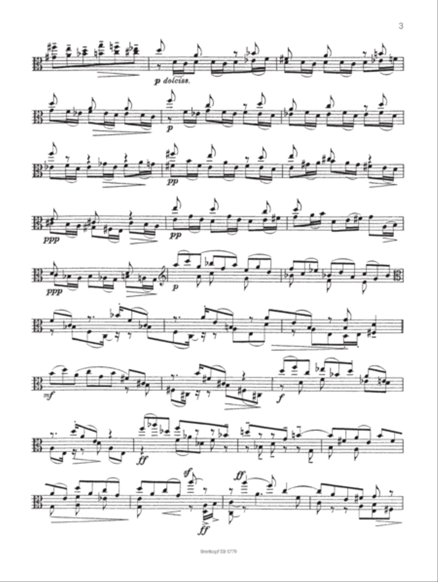 Sonata for Viola solo Werk 31 No. 3 Viola Solo scores gallery preview page 3