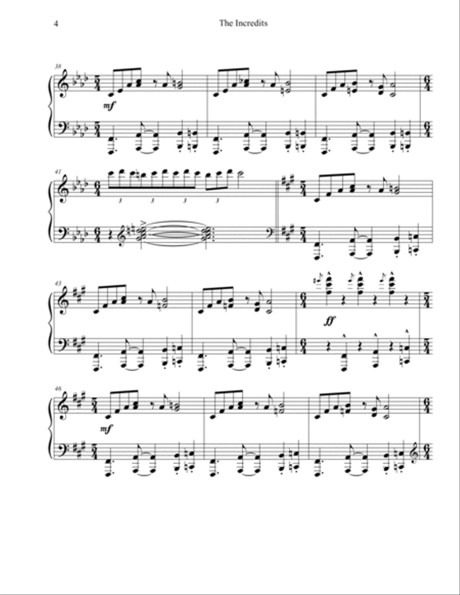 The Incredits The Incredits Piano Solo scores gallery preview page 4