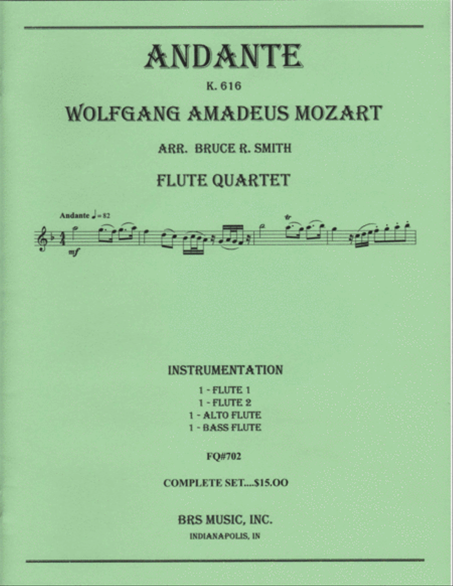 Andante, K. 616 Flute Quartet scores gallery preview page 1