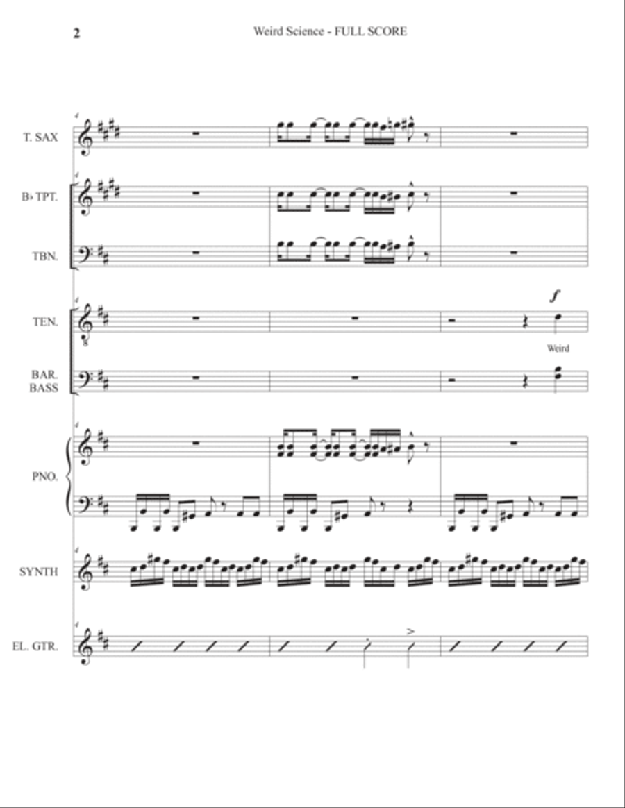 Weird Science Tenor Saxophone scores gallery preview page 5