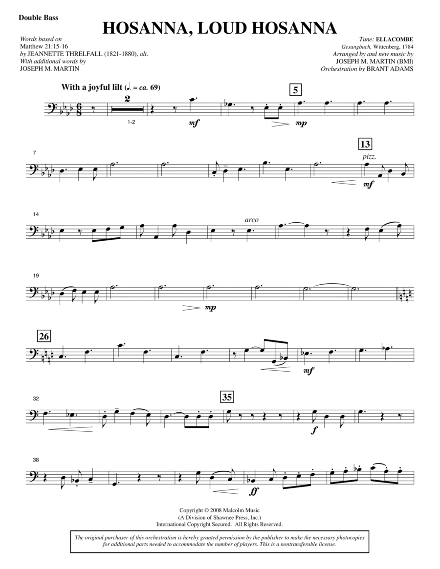 Hosanna, Loud Hosanna (from 