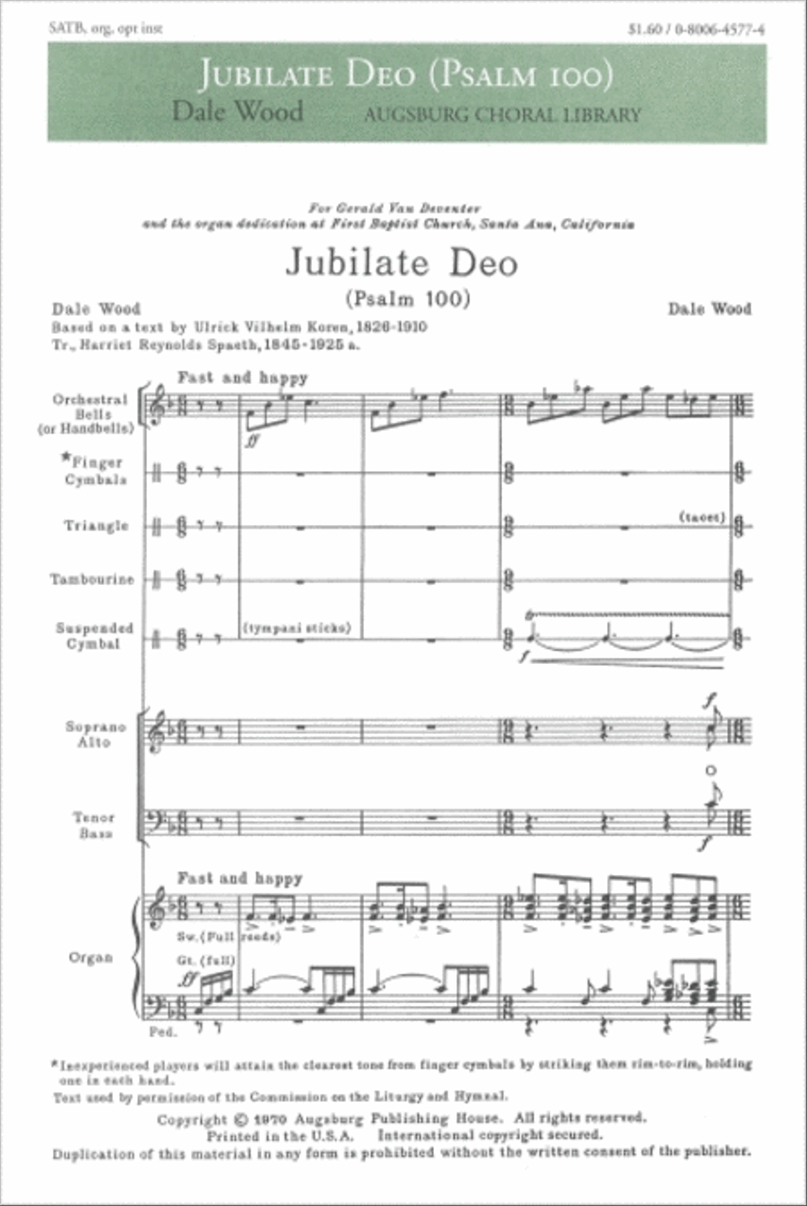 Jubilate Deo 4-Part scores gallery preview page 1