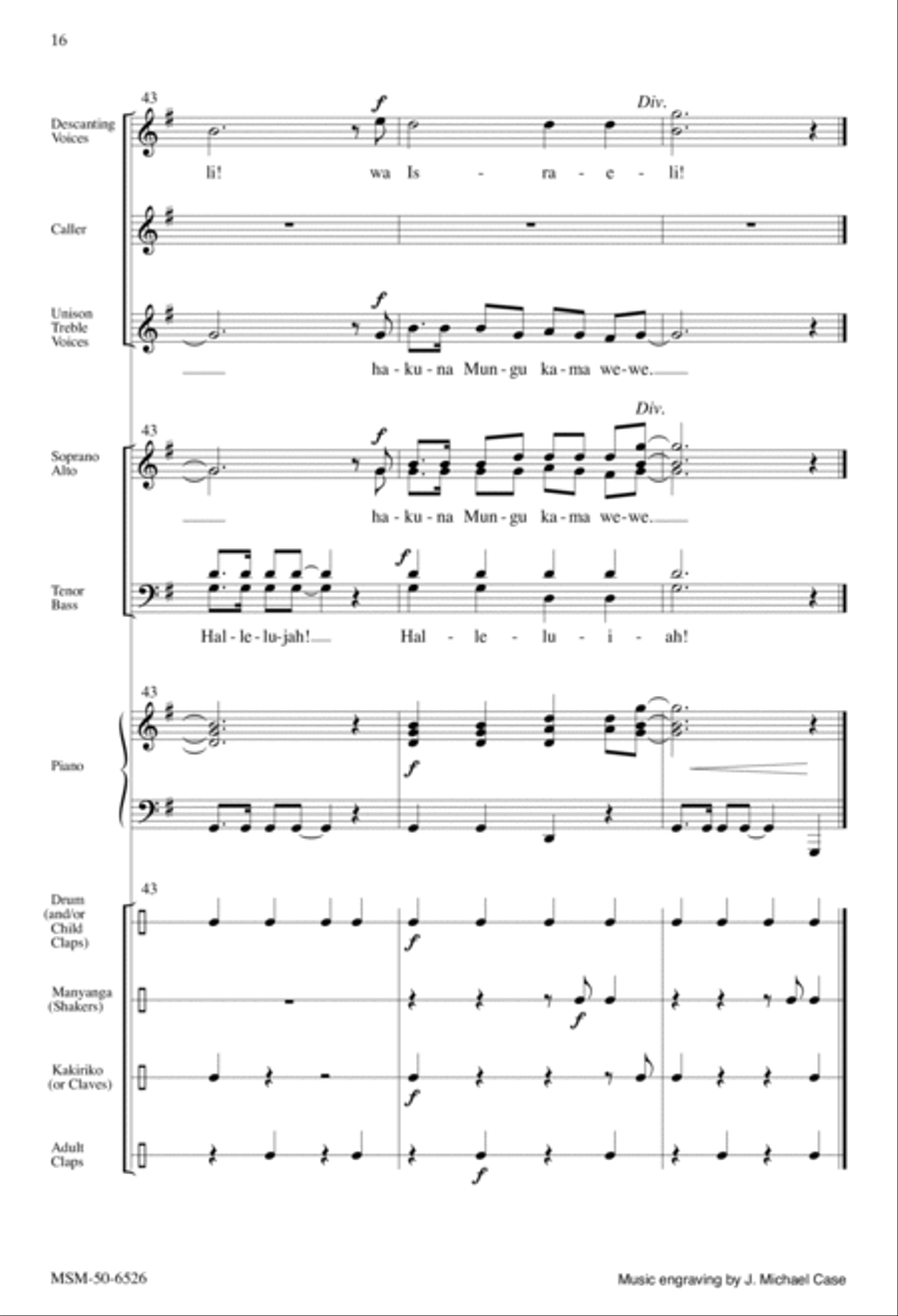Hallelujah, Mungu wa Israeli 4-Part scores gallery preview page 14