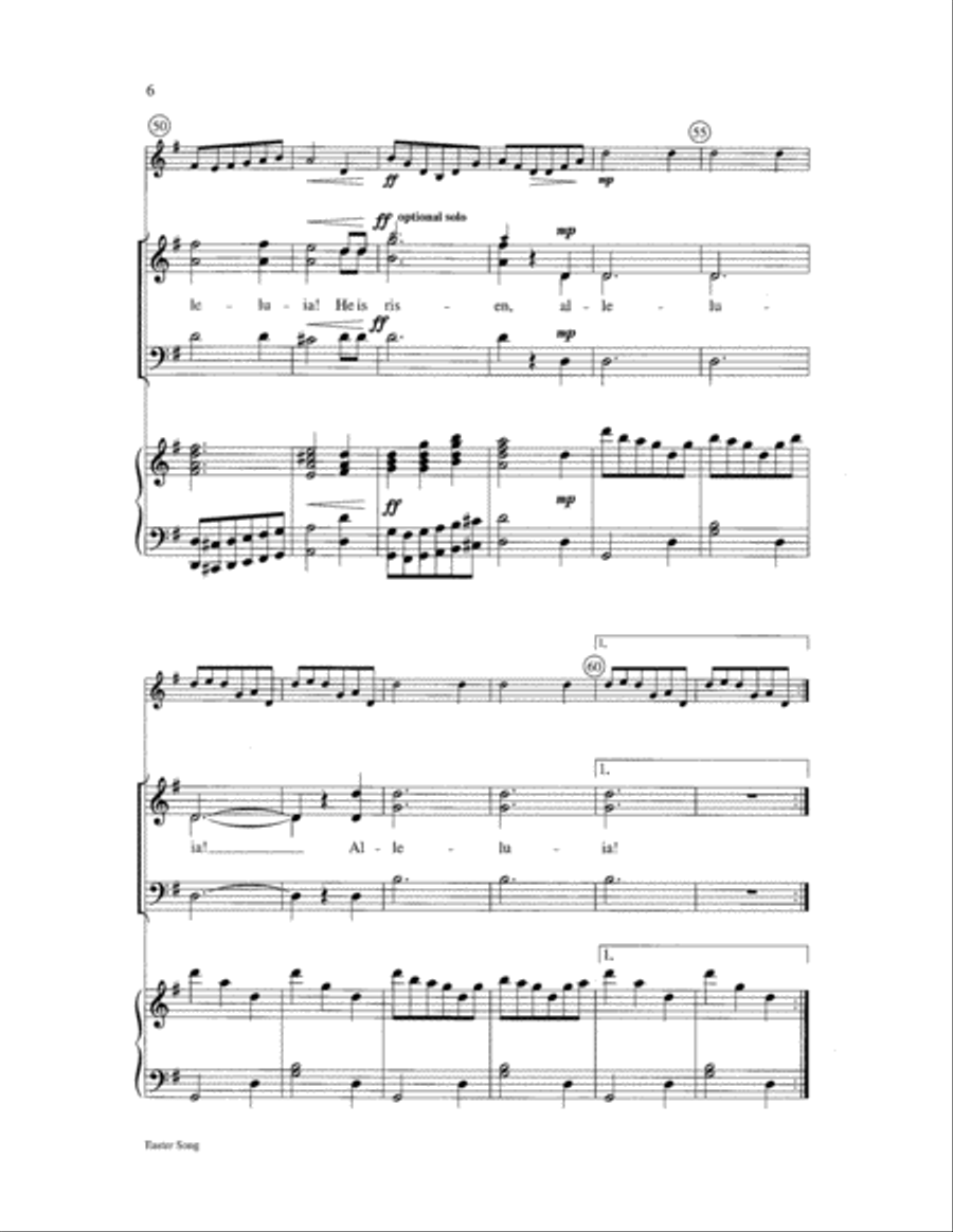 Easter Song 3-Part scores gallery preview page 6