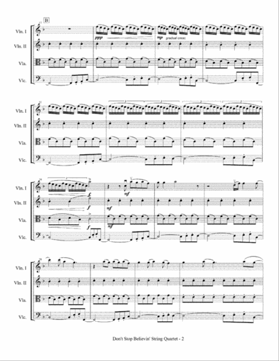 Don't Stop Believin' Don't Stop Believin' String Quartet scores gallery preview page 3