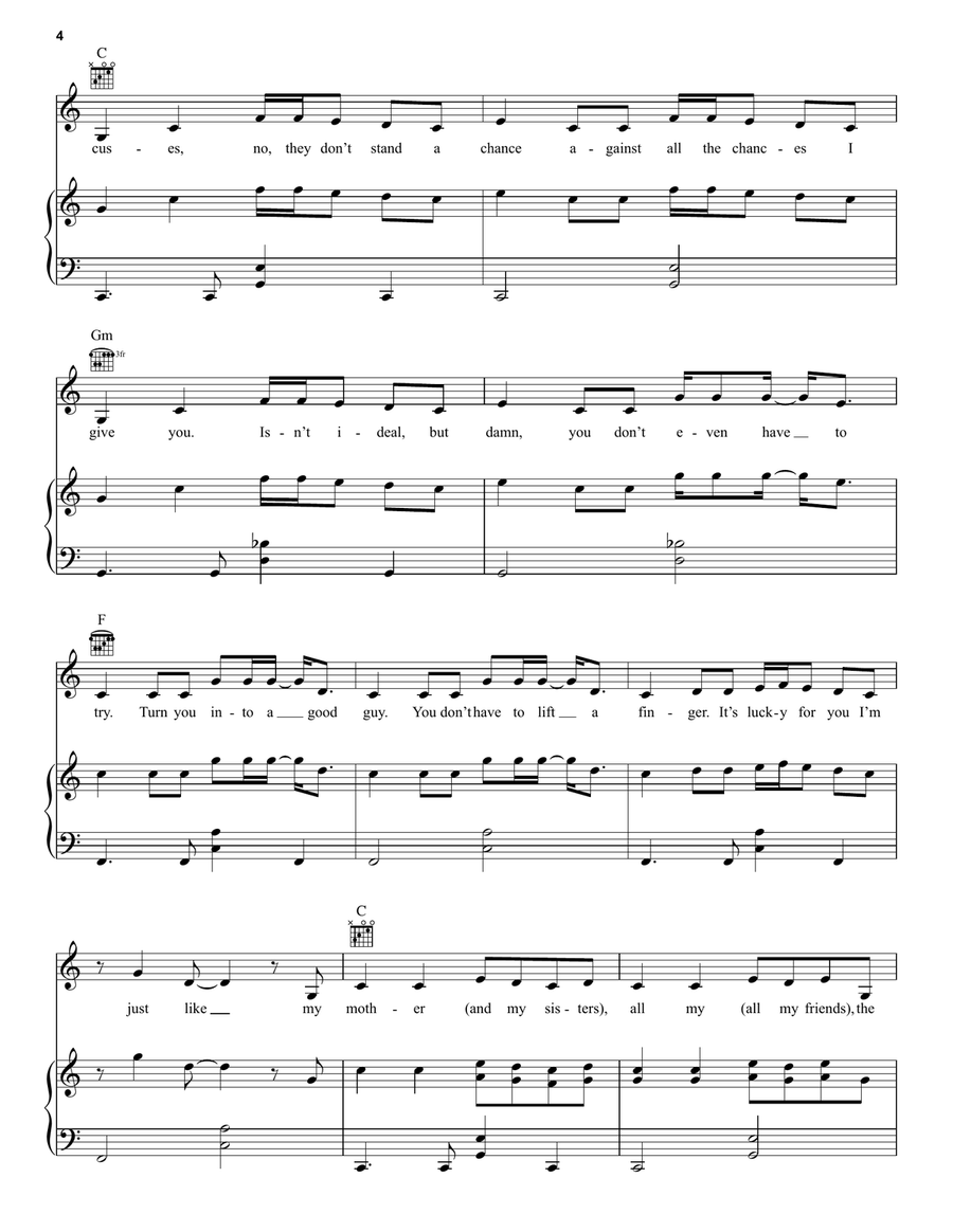 Lie To Girls Piano, Vocal, Guitar scores gallery preview page 4