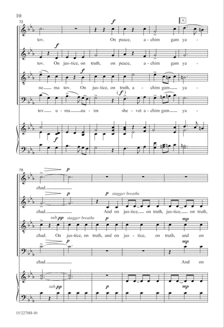 On Justice, Truth, and Peace 4-Part scores gallery preview page 11