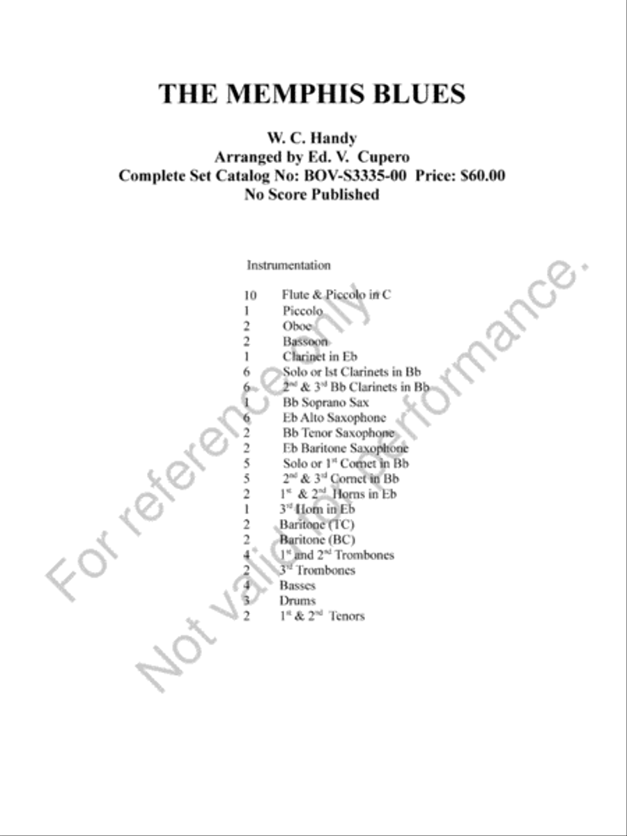 The Memphis Blues Concert Band scores gallery preview page 3