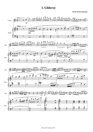 Folk Song Snapshots for Violin and Piano
