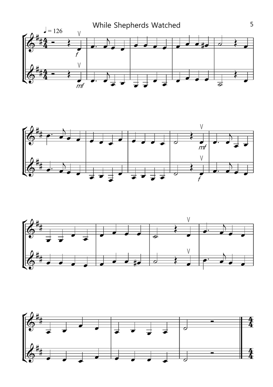 8 Easy Christmas Duets for Violin String Duet scores gallery preview page 5