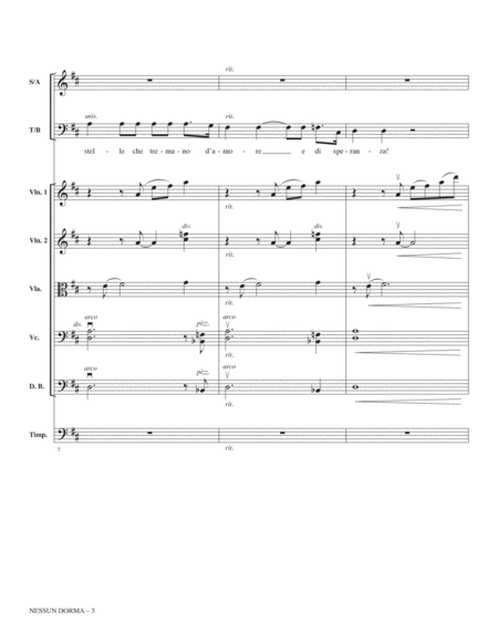 Nessun Dorma (No One Shall Sleep) (from Turandot) (arr. Audrey Snyder) - Full Score