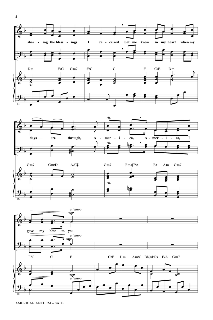 American Anthem American Anthem 4-Part scores gallery preview page 3