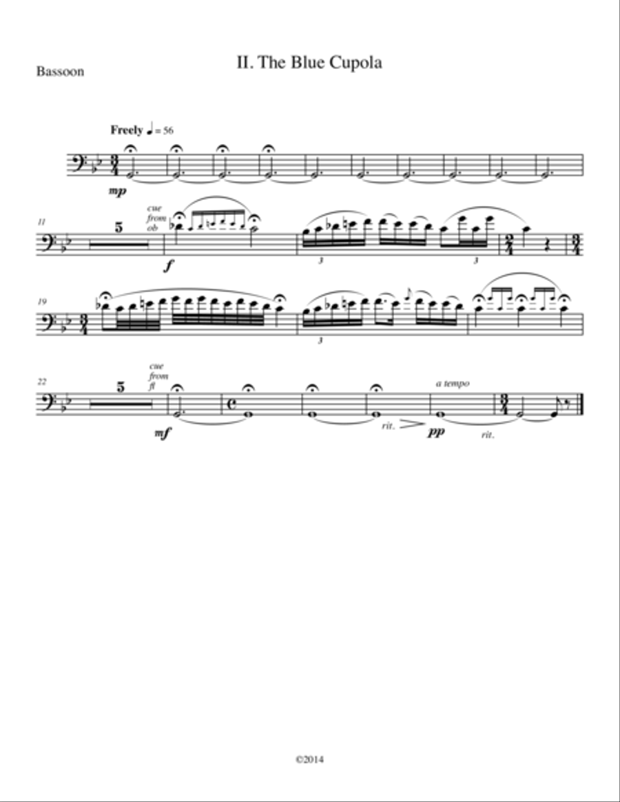 Mexican Fantasies, II. The Blue Cupola, for Woodwind Quartet Woodwind Quartet scores gallery preview page 1