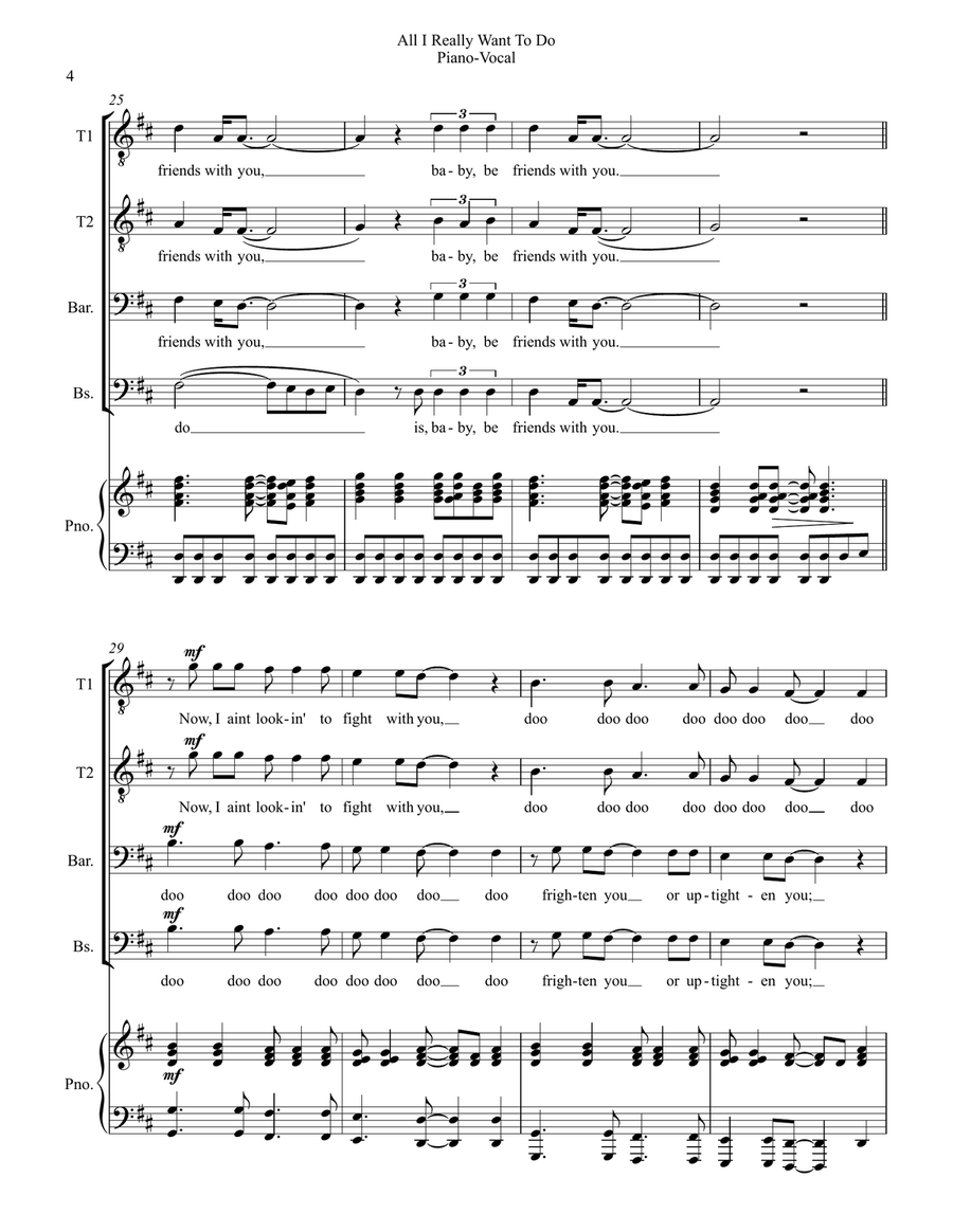 All I Really Want To Do TTBB scores gallery preview page 4