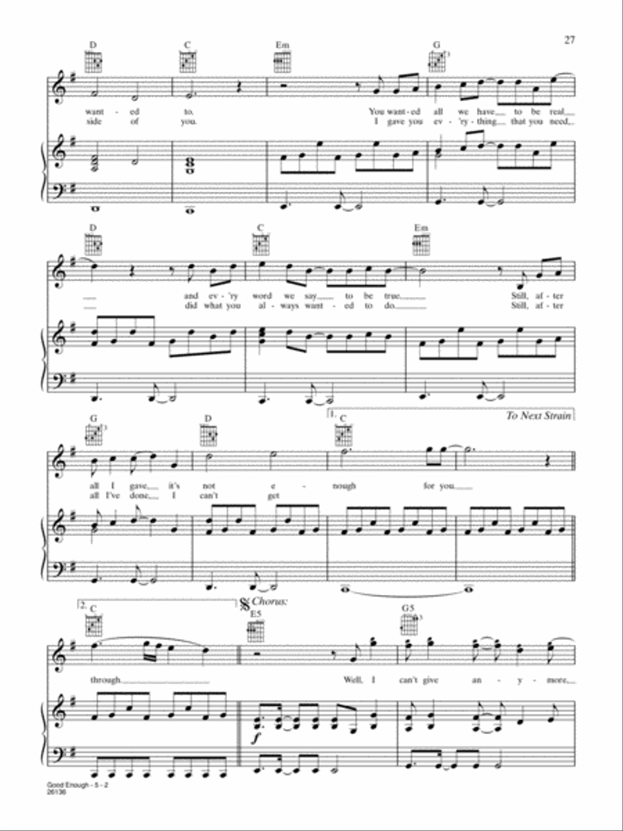 Good Enough Good Enough Piano, Vocal, Guitar scores gallery preview page 2