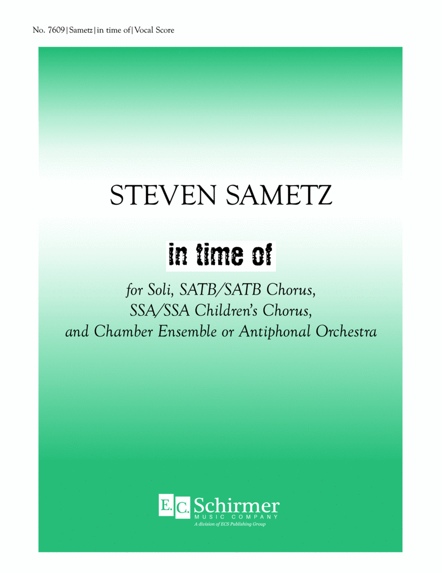 Book cover for in time of (Downloadable)