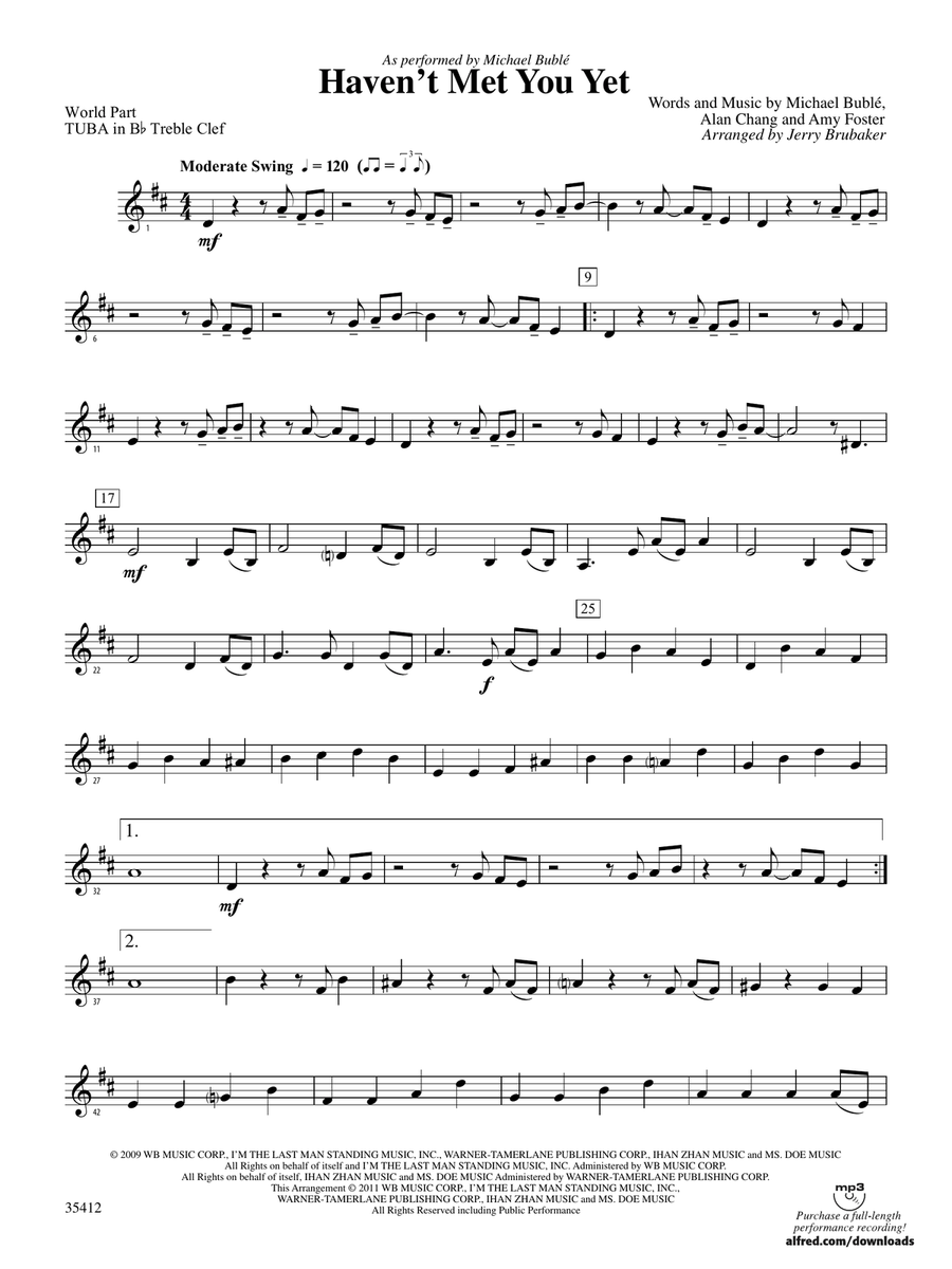 Haven't Met You Yet: (World Part) B-flat Tuba T.C.