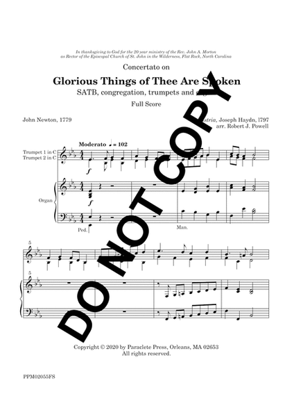 Concertato on Glorious Things of Thee Are Spoken - Full Score