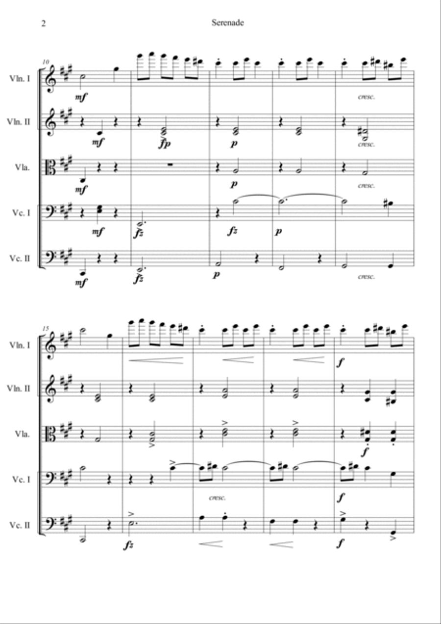 Serenade for Strings in E Major Op.22, II String Orchestra scores gallery preview page 2