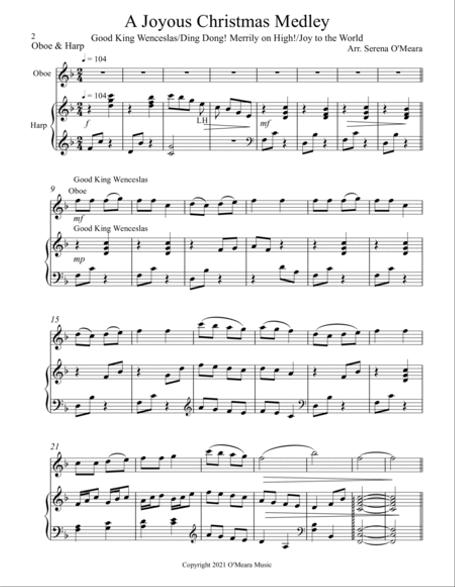 A Joyous Christmas Medley, Duet for Oboe & Harp image number null