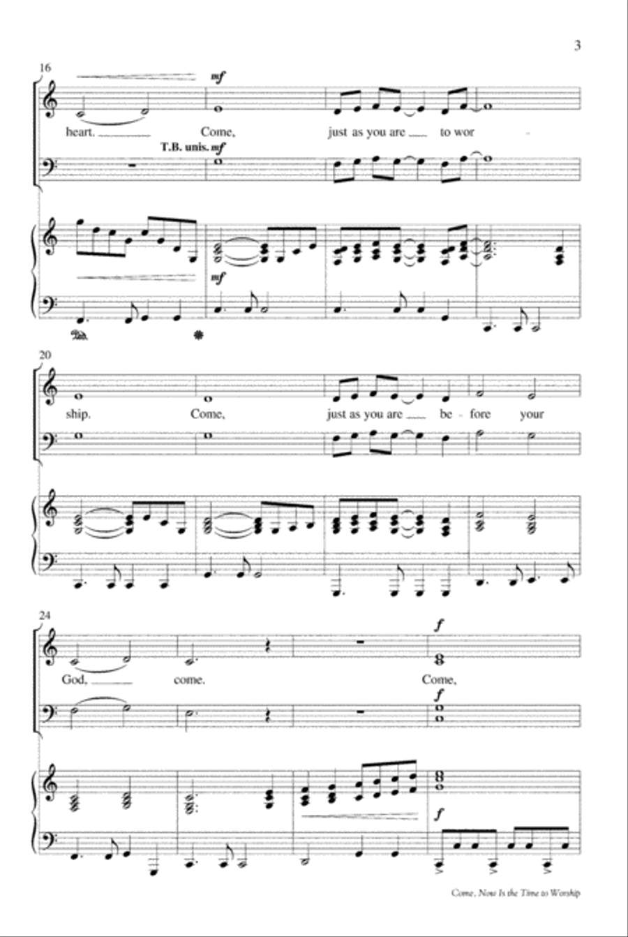 Come, Now Is the Time to Worship 4-Part scores gallery preview page 3