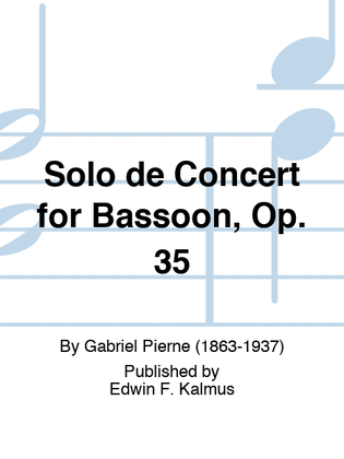 Book cover for Solo de Concert for Bassoon, Op. 35