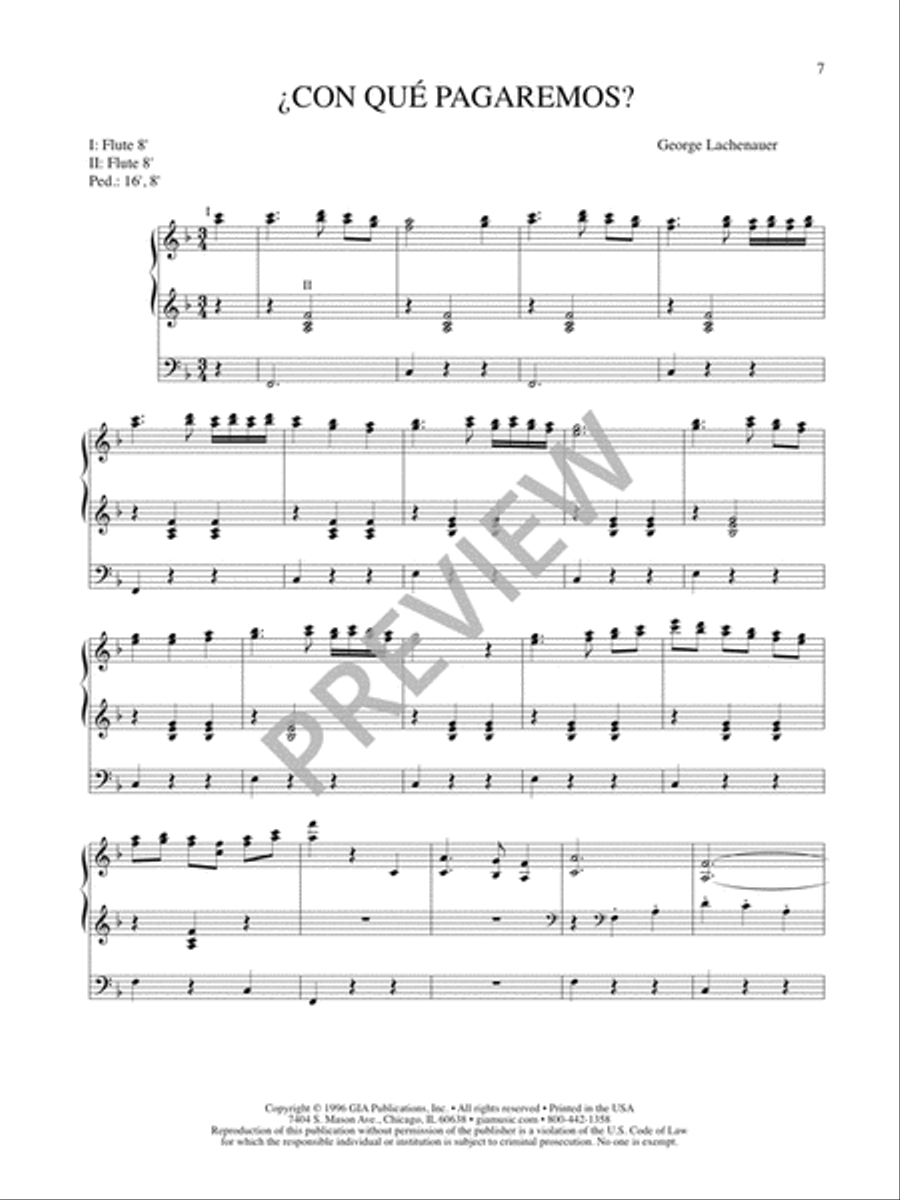 Three Hispanic Carols for Organ Organ Solo scores gallery preview page 9