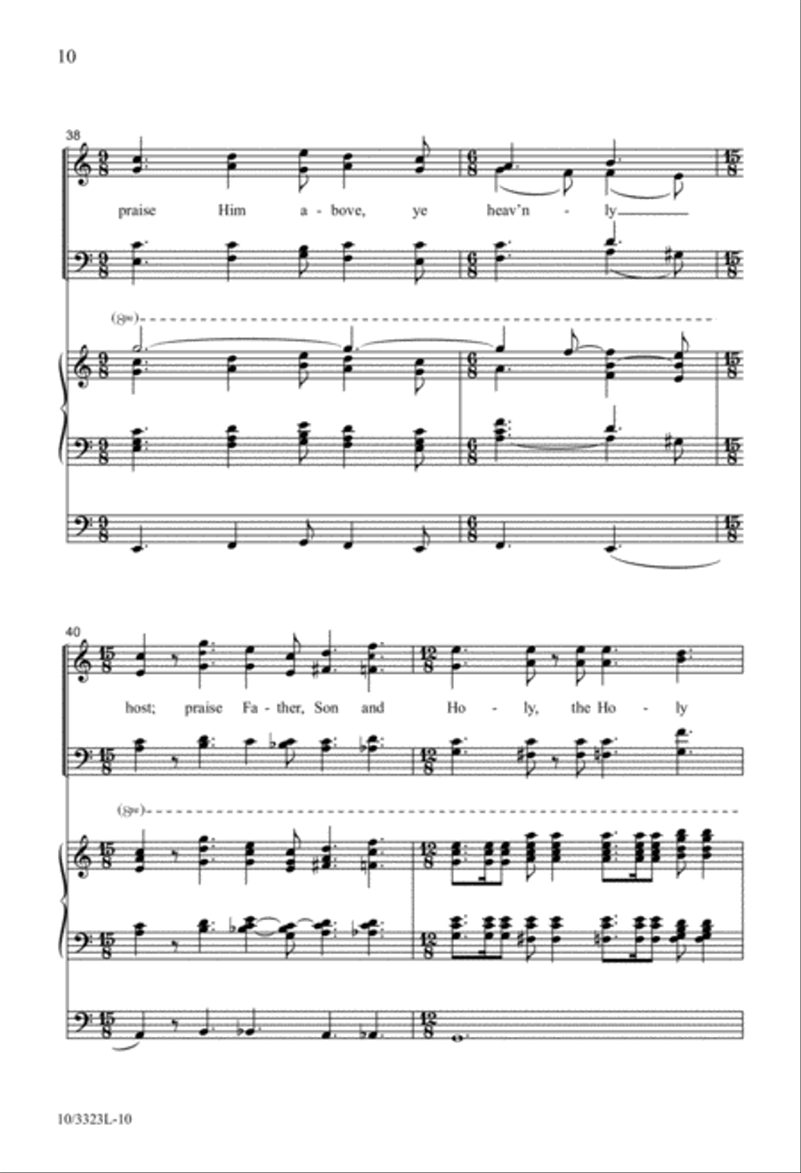 Praise God from Whom All Blessings Flow 4-Part scores gallery preview page 10