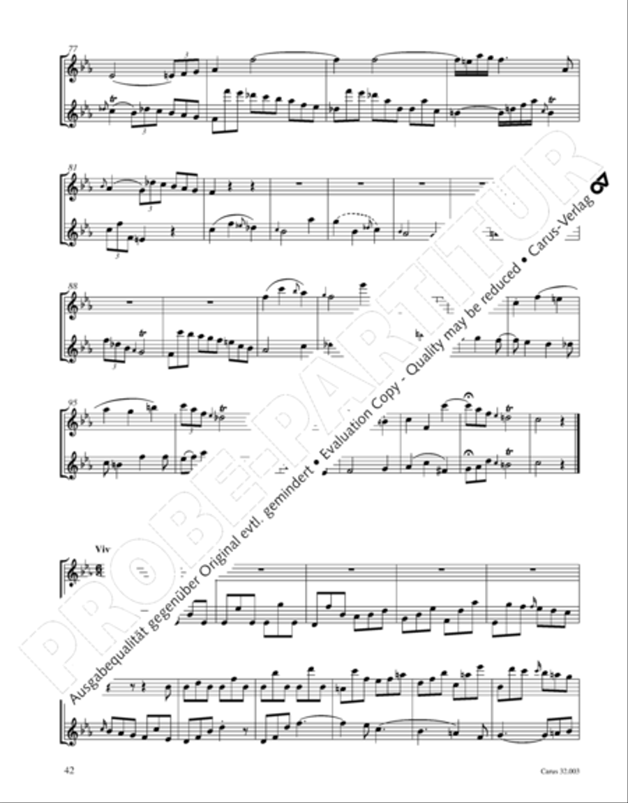 Gesamtausgabe Band 3 (Kammermusik: Duette, Solo- und Triosonaten) Score scores gallery preview page 63