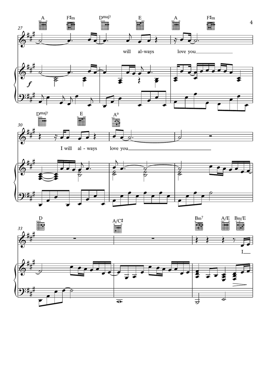 I Will Always Love You Voice scores gallery preview page 4