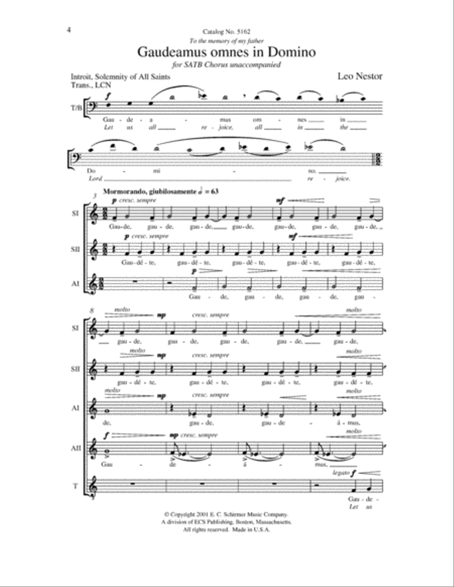 Four Motets on Plainsong Themes: 4. Gaudeamus omnes in Domino 4-Part scores gallery preview page 4